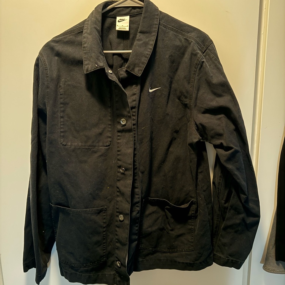 BLACK NIKE CHORE COAT UTILITY JACKET WITH POCKETS